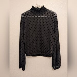 Zara Sheer Polka Dot Mesh Top